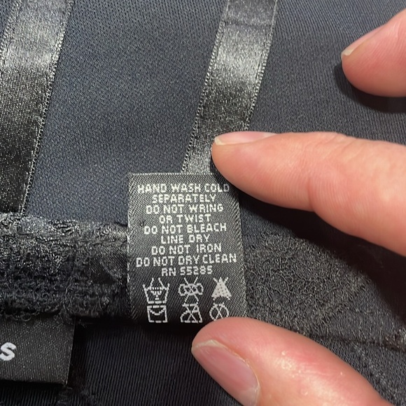 Ladies black flair skirt with satin stripes and lace detailing. - Picture 5 of 5